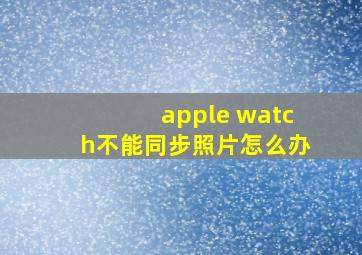 apple watch不能同步照片怎么办